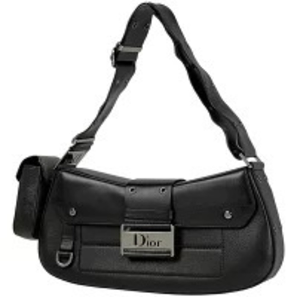 Christian Dior Street Handbag Hobo Leather Black